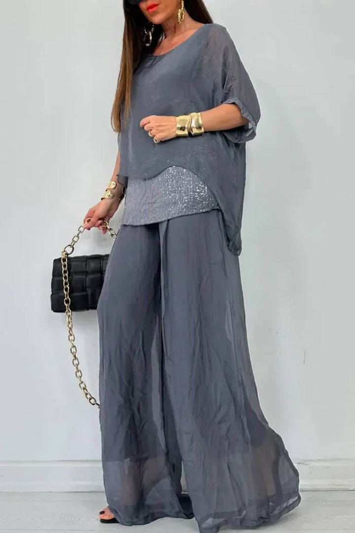 Effortless Chic Chiffon Set – Luxe Flowy Co-Ord