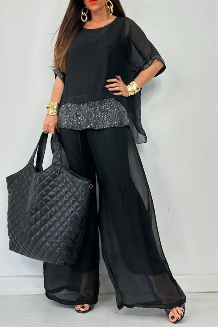 Effortless Chic Chiffon Set – Luxe Flowy Co-Ord