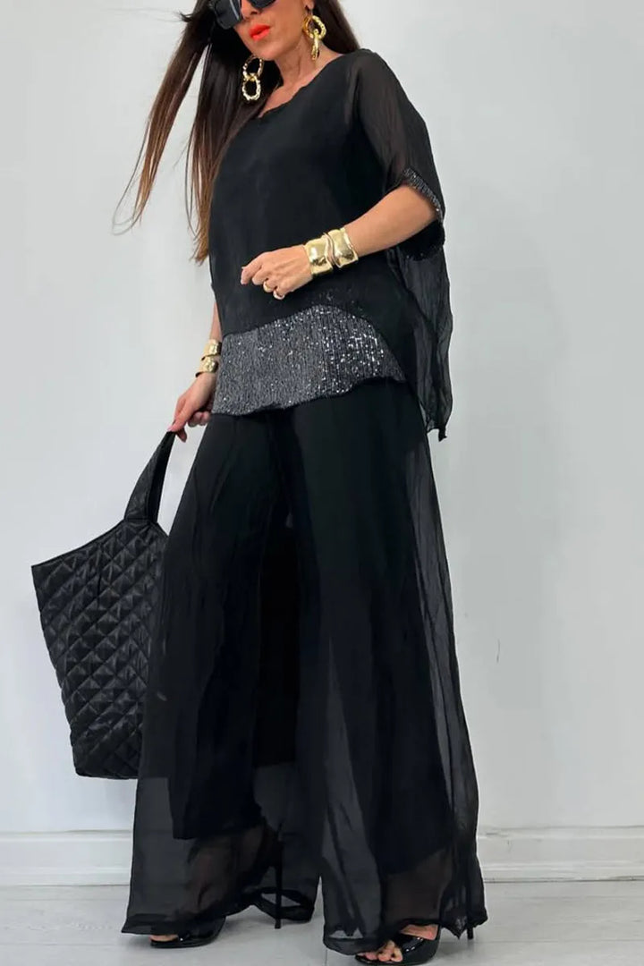 Effortless Chic Chiffon Set – Luxe Flowy Co-Ord
