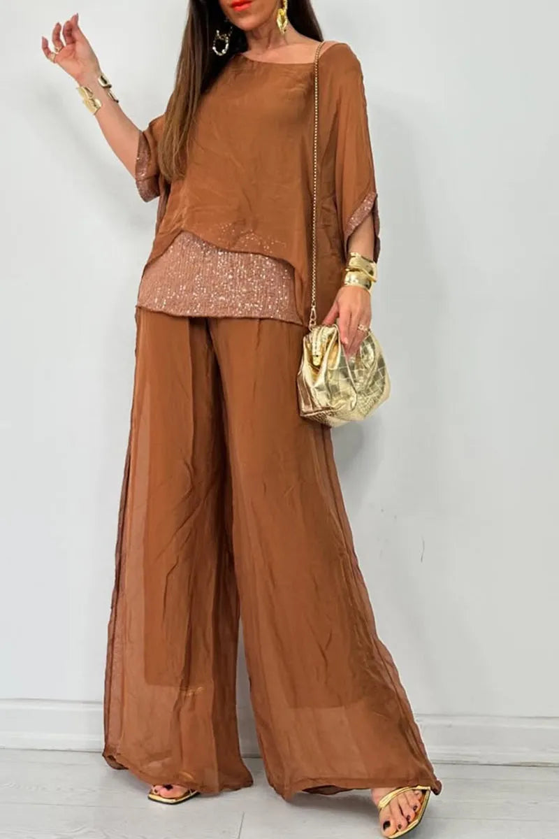Effortless Chic Chiffon Set – Luxe Flowy Co-Ord