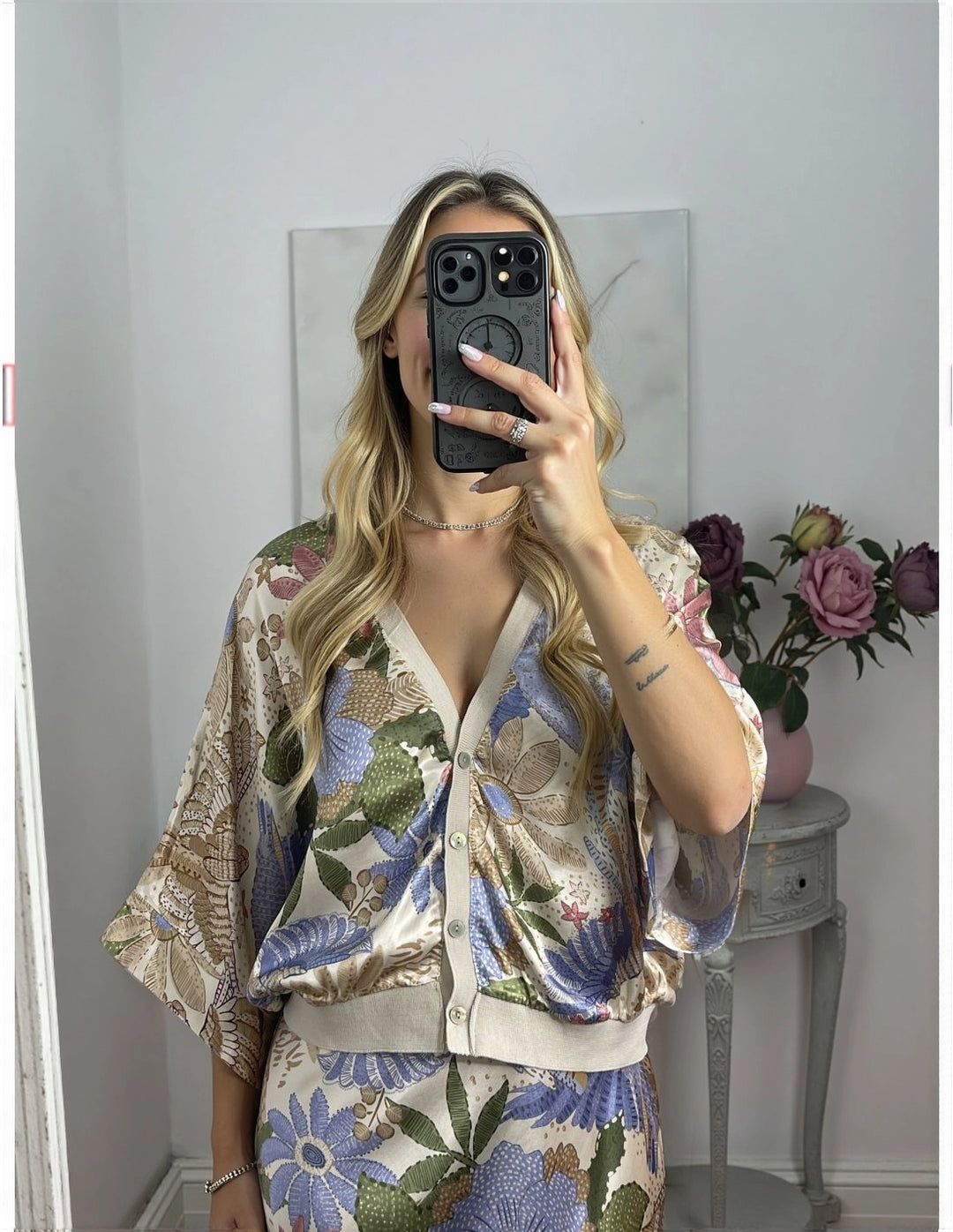 Elegance Bloom™ 2-Piece Floral Satin Set – Fishtail Silhouette