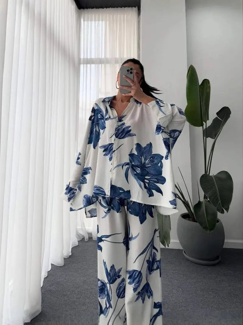 VELISSIA™ | Oversized Floral Set – Relaxed Elegance