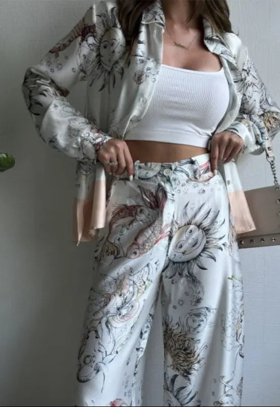 VELISSIA™ | Astral Satin Set – Mystical Elegance & Flowy Comfort
