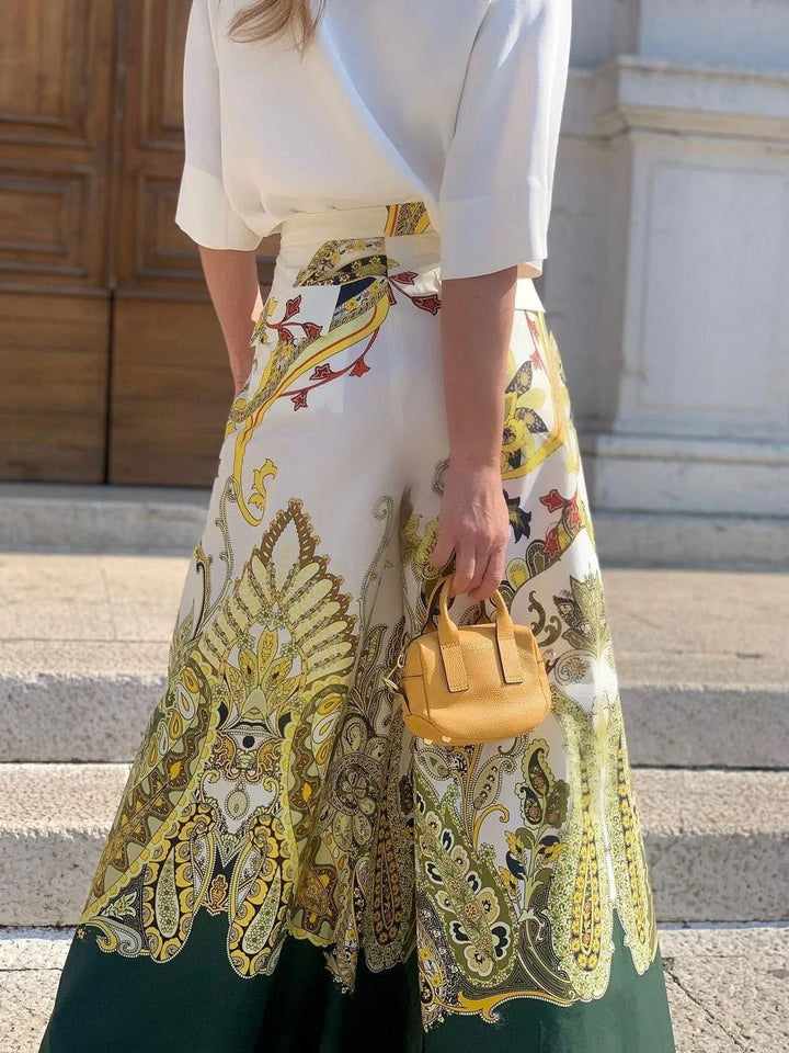VELISSIA™ | Bohemian Elegance Set – Palazzo Pants with Paisley Print
