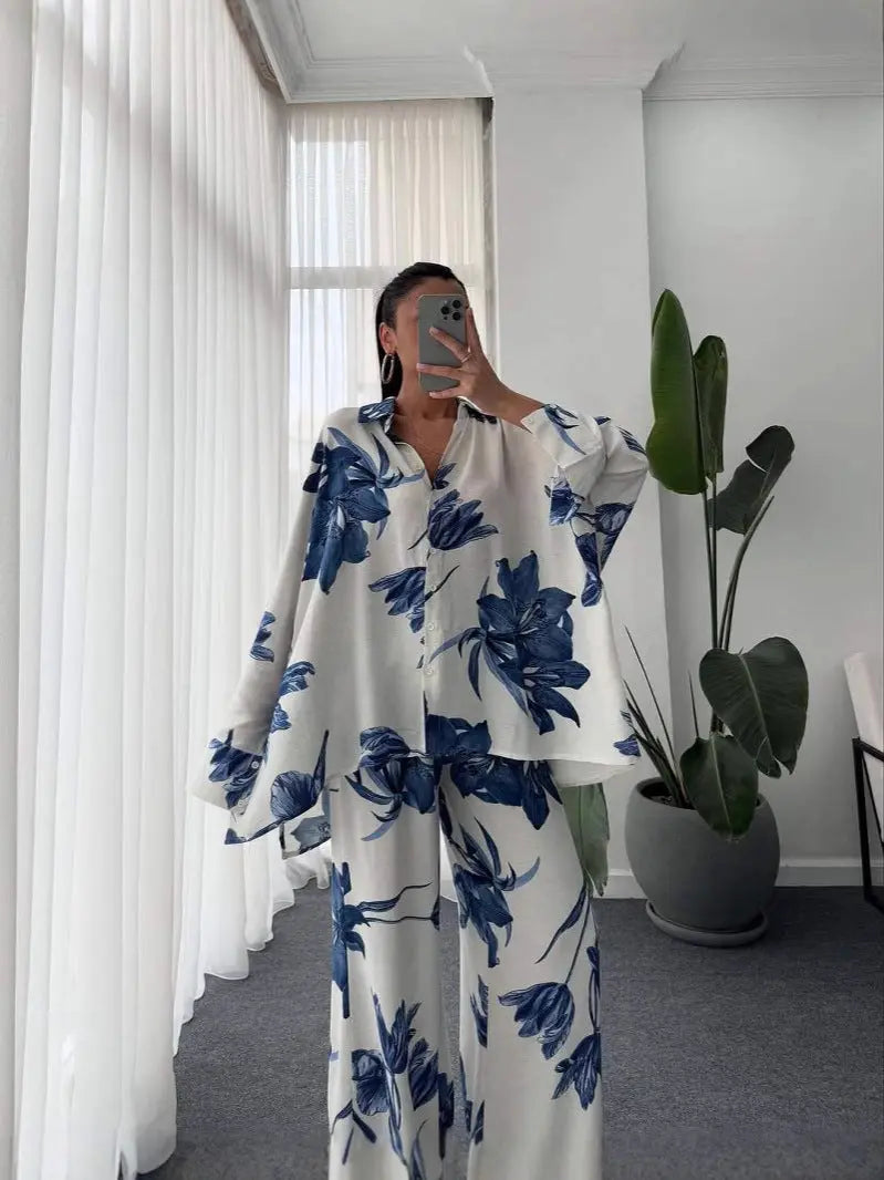 VELISSIA™ | Oversized Floral Set – Relaxed Elegance