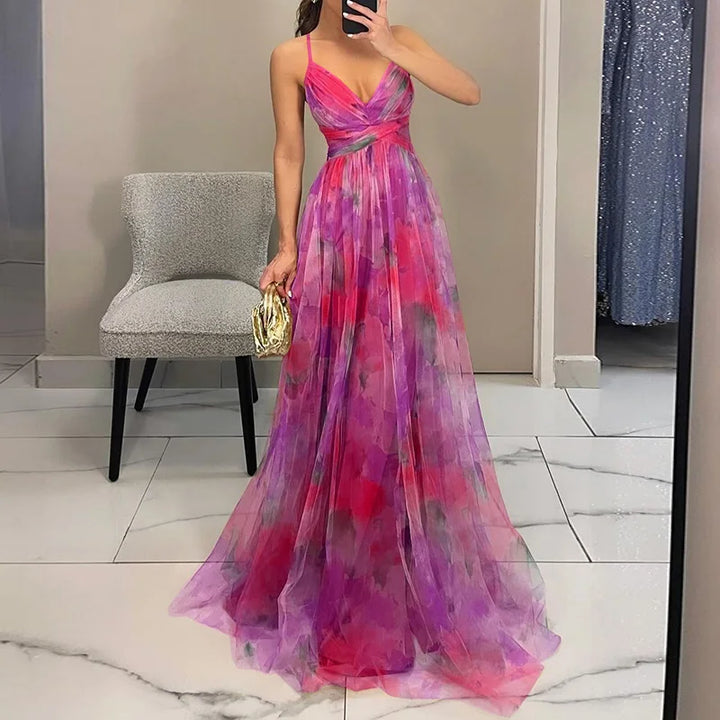 Giselle – Enchanting Floral Print Maxi Dress