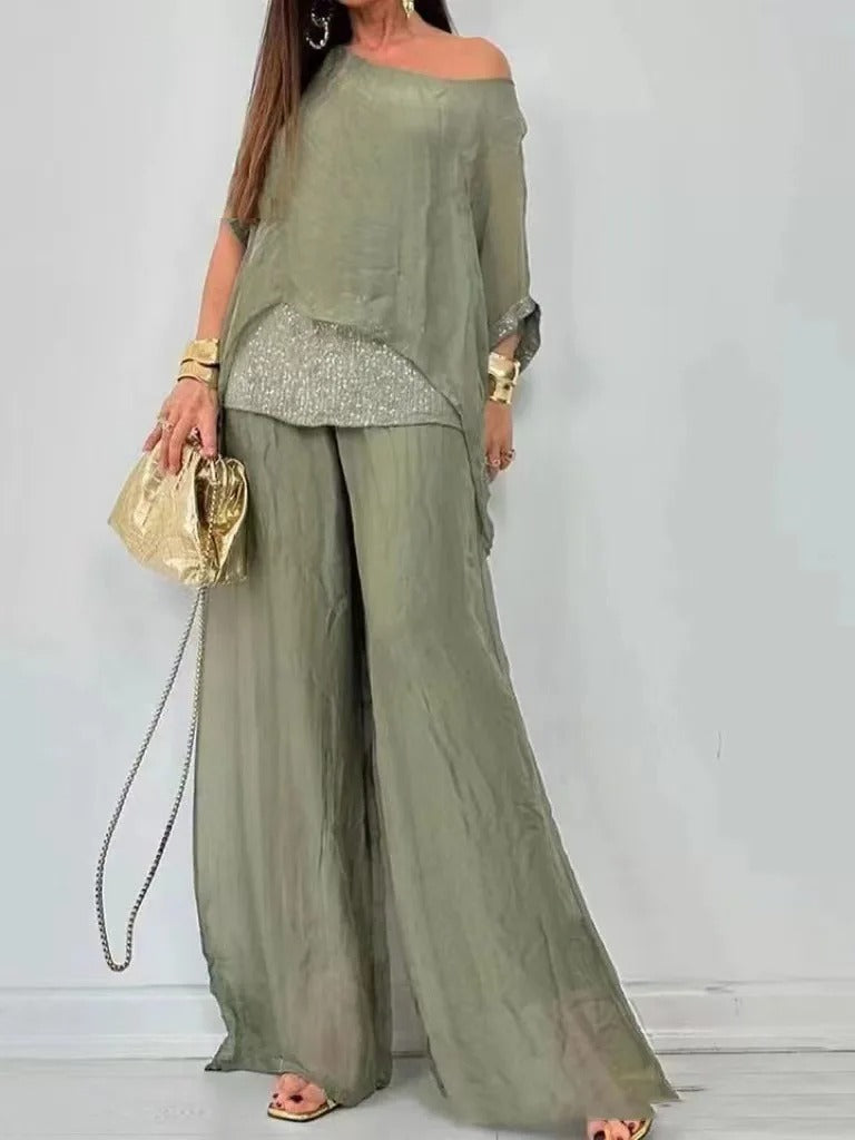 Effortless Chic Chiffon Set – Luxe Flowy Co-Ord